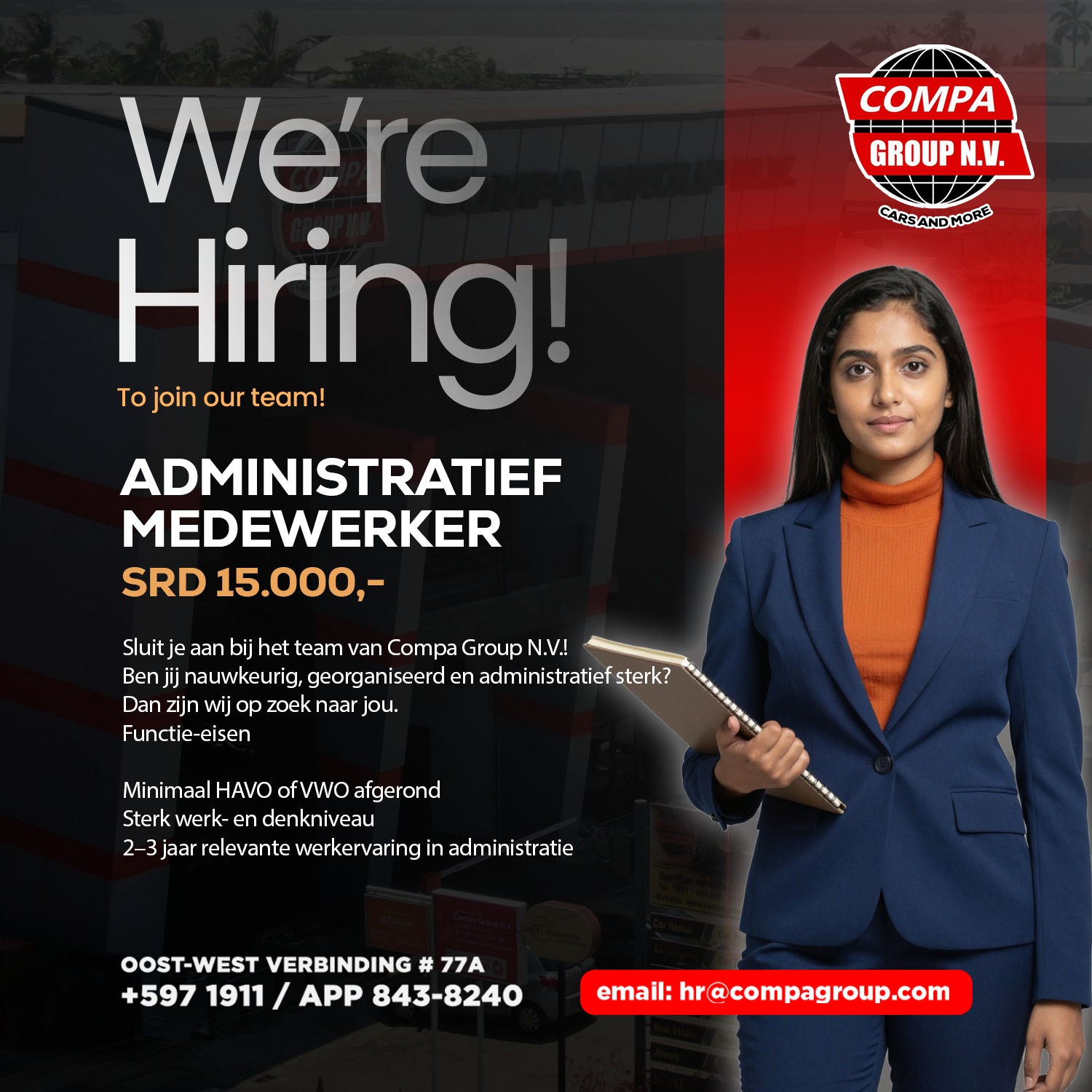 Compa Group N.V. Facebook ad: WE'RE HIRING!