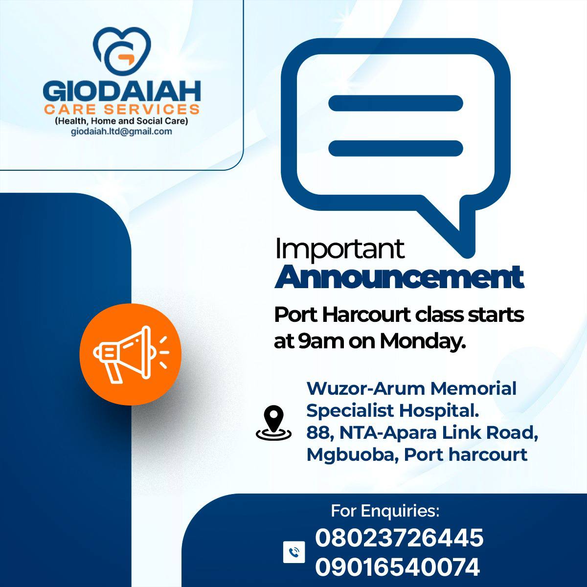 Giodaiah Care Services Ltd  Facebook ad