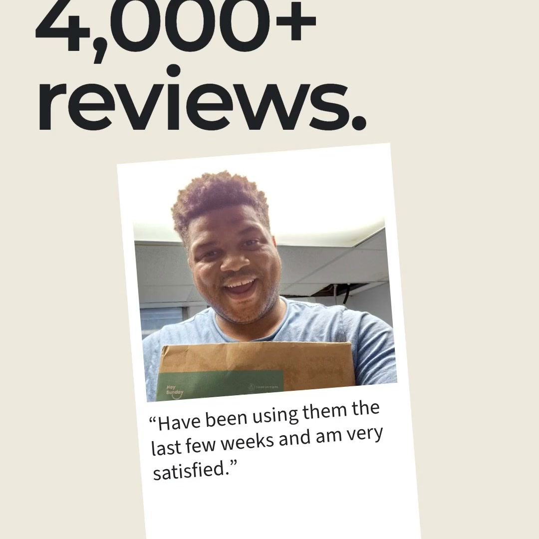 HeySunday Facebook ad: 4.5 Stars From 4,000+ Reviews