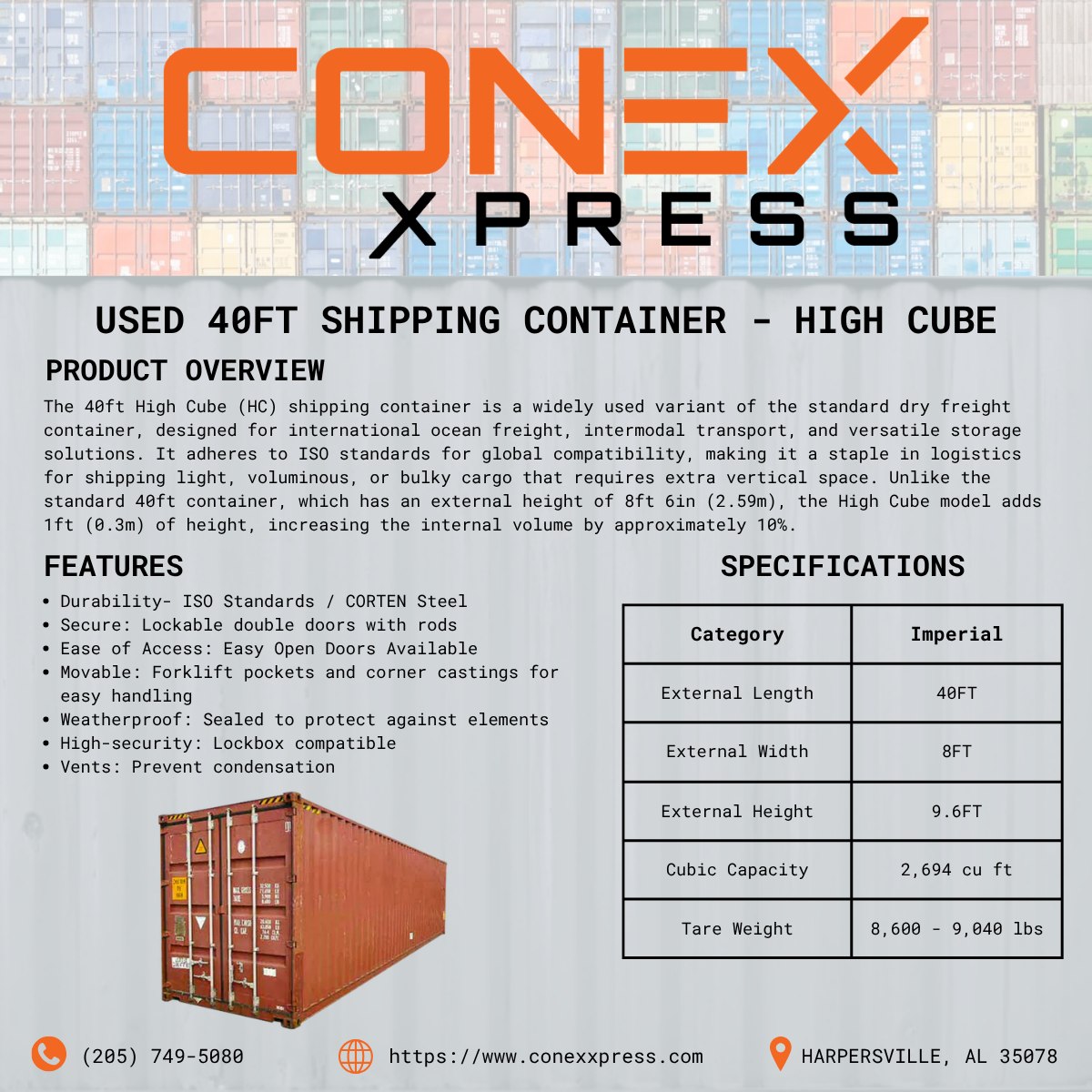 Scott Wiseman Facebook ad: USED 40FT SHIPPING CONTAINER - HIGH CUBE