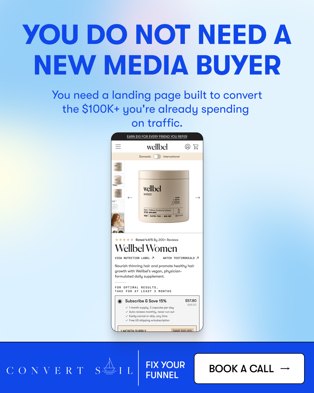 Convert Sail Facebook ad