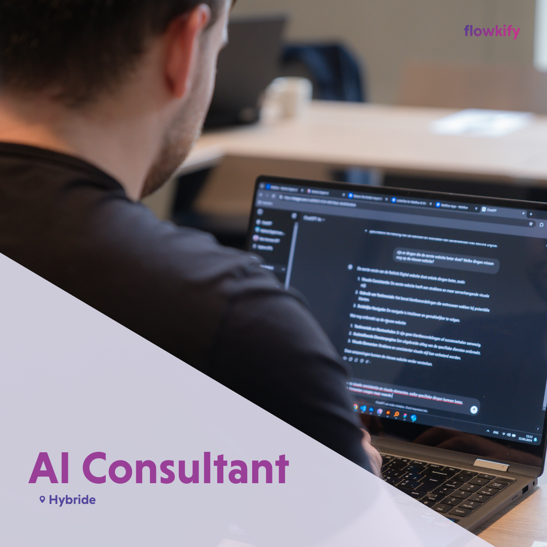 Flowkify Facebook ad: VACATURE: AI Consultant bij Flowkify