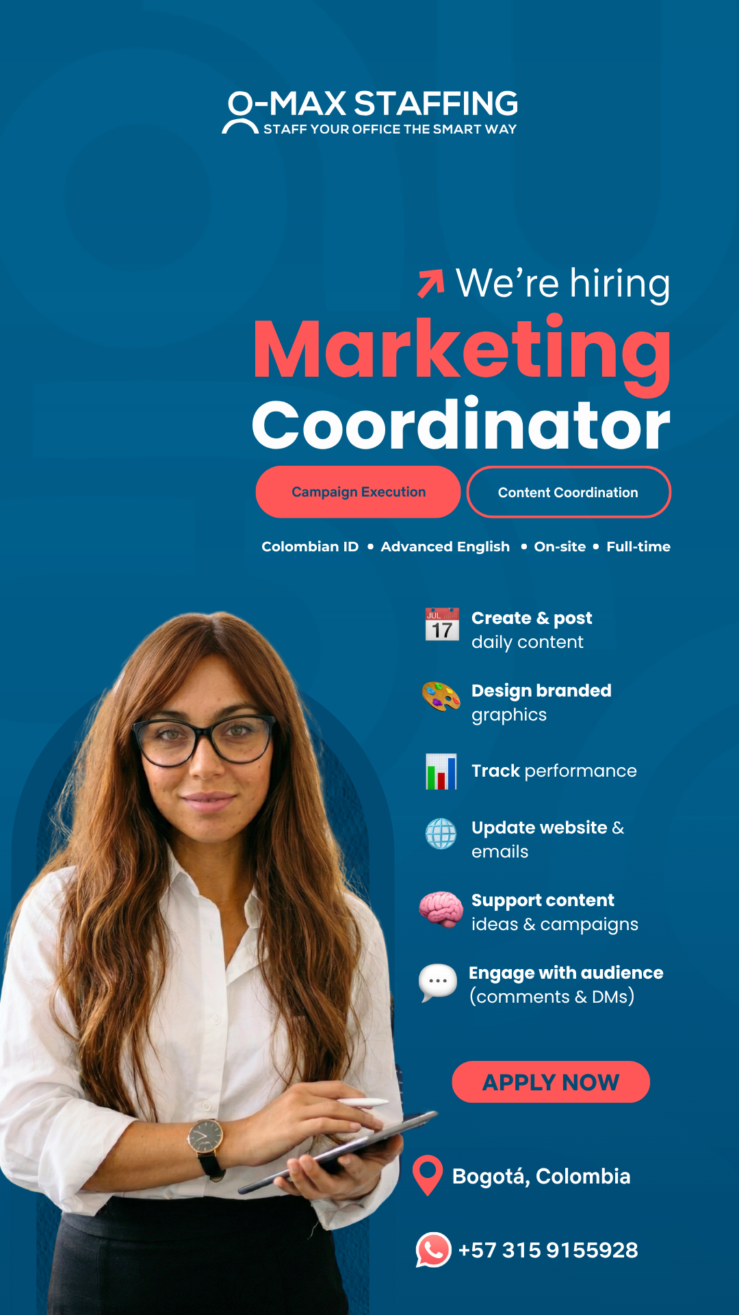O-Max Staffing Facebook ad from Mar 24, 2026