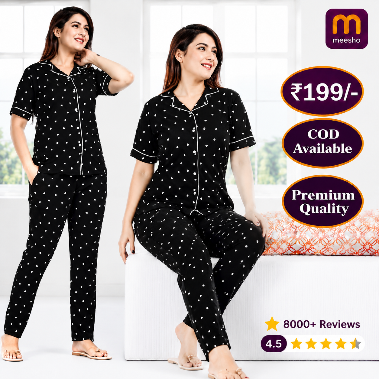 Jiyasfinds Facebook ad: Premium Women's Cotton Night Suit | Stylish Comfort at…