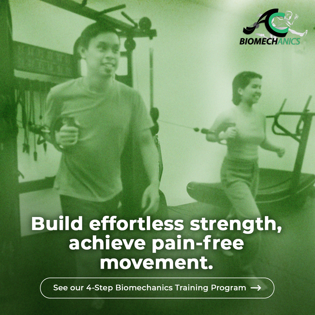 AC Biomechanics Facebook ad: Build effortless strength, achieve pain-free movement.