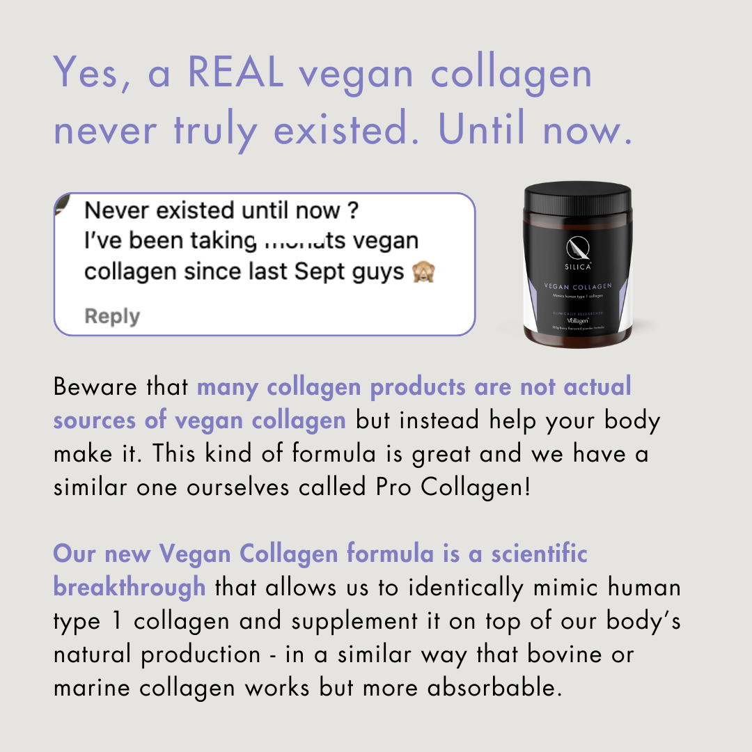 Qsilica Facebook ad: Join the Vegan Collagen Revolution
