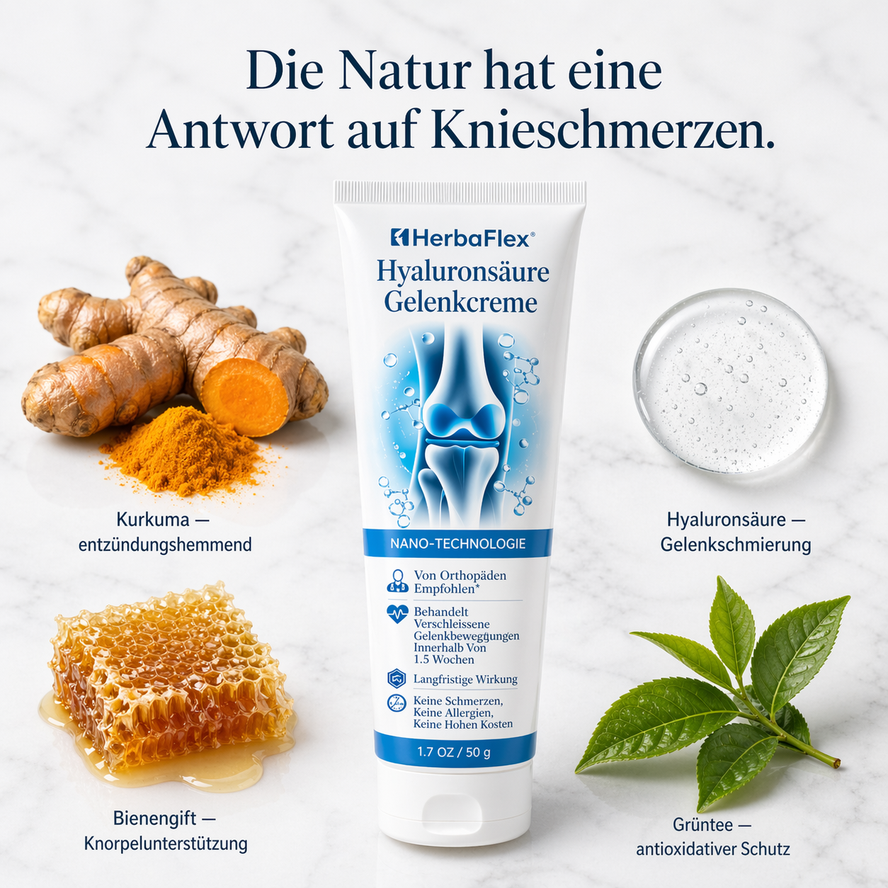 VitalGesund Facebook ad: Steife, schmerzende Gelenke? Diese natürliche Creme…