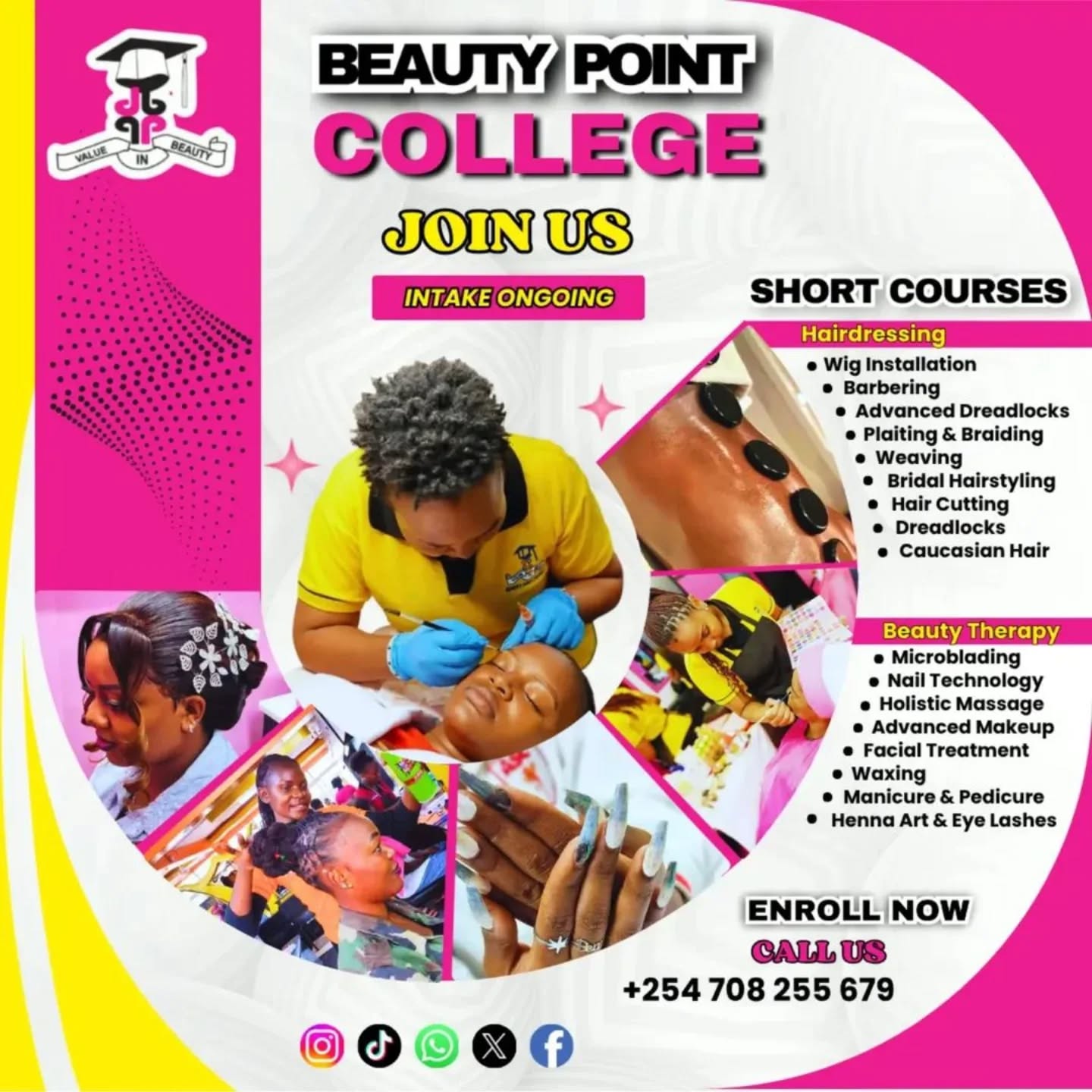 Beauty Point College Facebook ad: 𝐈𝐍𝐓𝐀𝐊𝐄 𝐎𝐍𝐆𝐎𝐈𝐍𝐆 𝐀𝐋𝐄𝐑𝐓