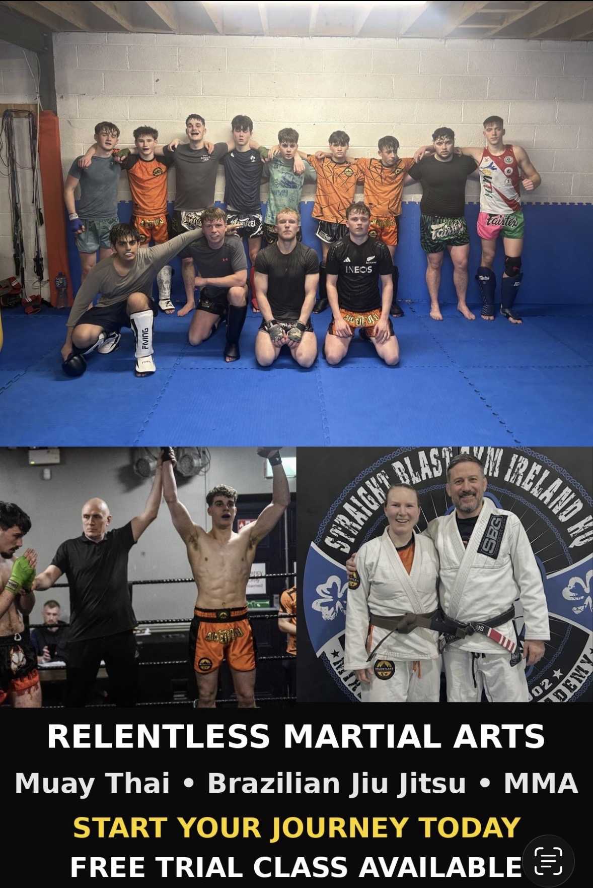 Relentless Martial Arts and Fitness Centre Facebook ad: Change Yourself Change Everything