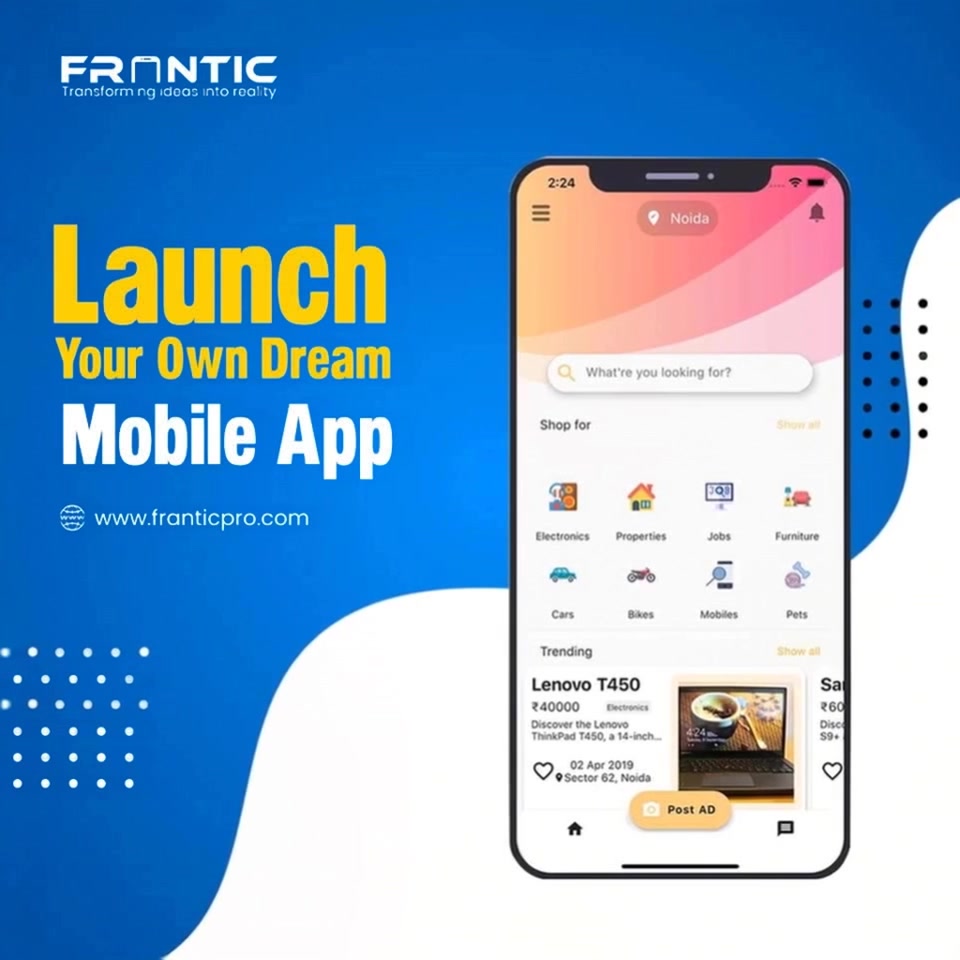 Frantic Infotech Mobile App Development Facebook ad: Chat with us