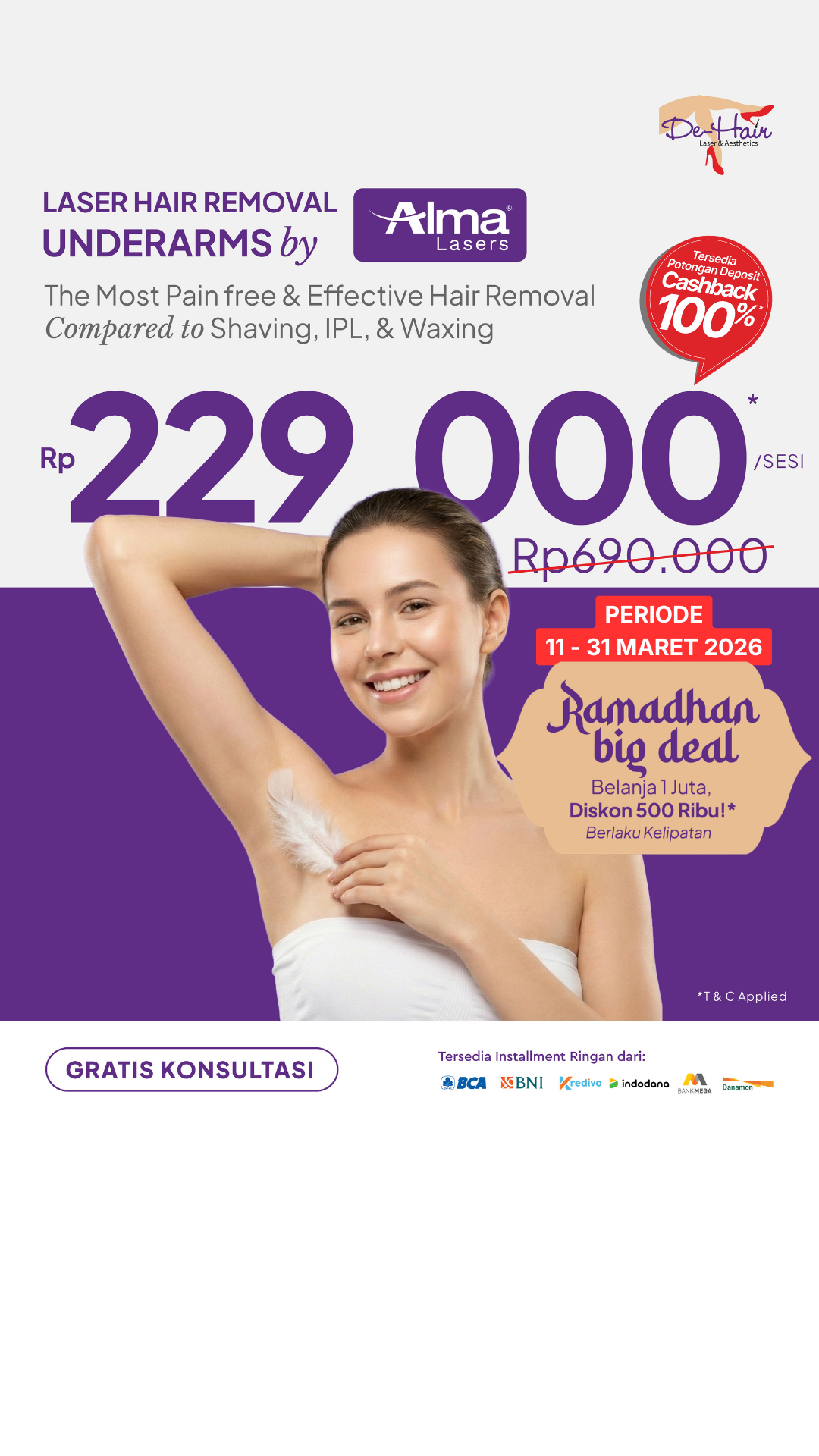 De-Hair Laser Hair Removal Facebook ad