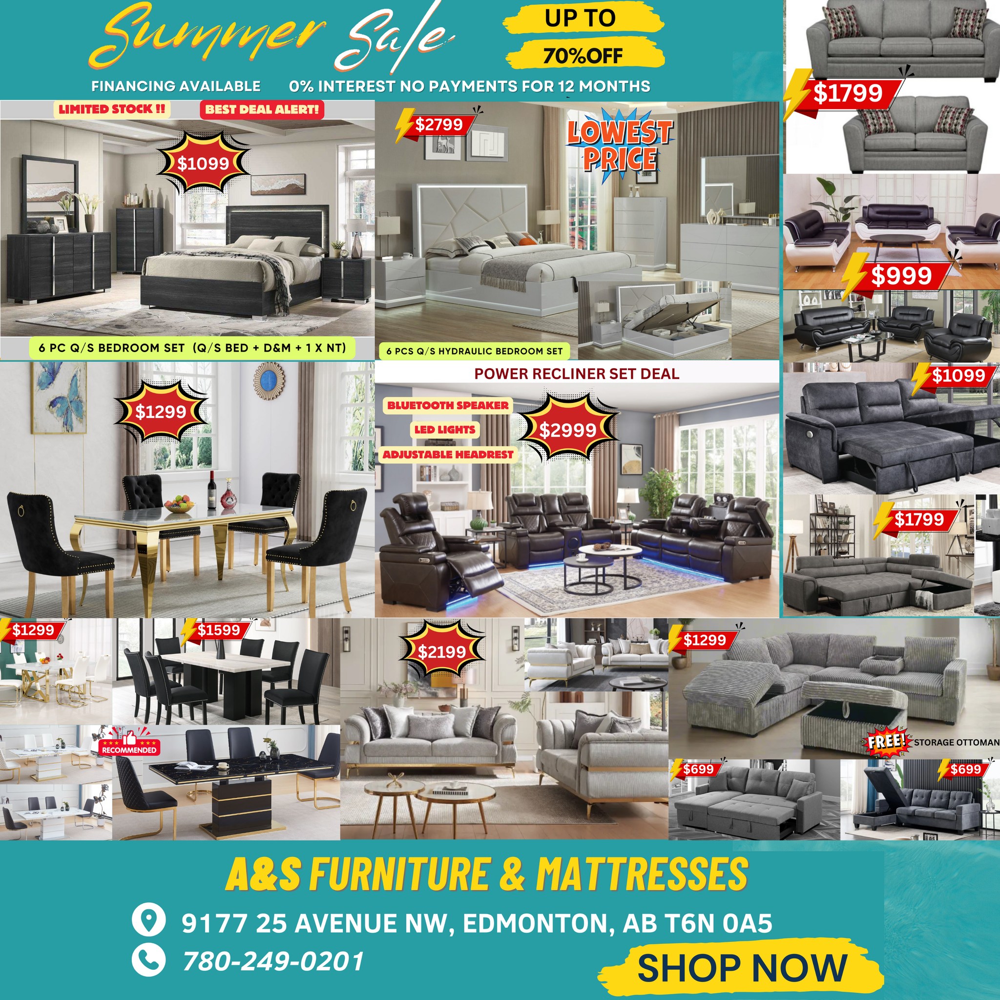 A&S Furniture & Mattresses Facebook ad: Summer Furniture Sale!