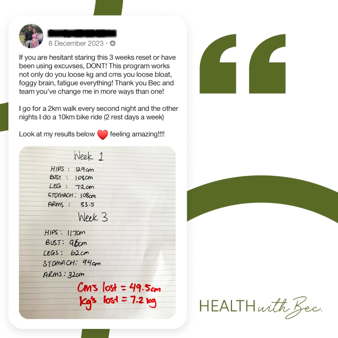 Health With Bec Facebook ad