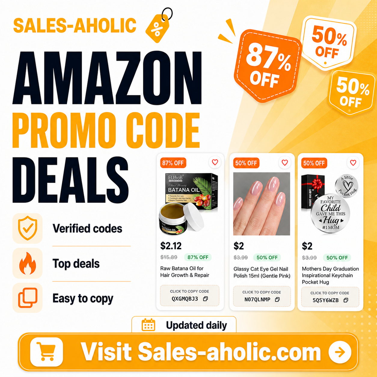 Sales-aholic Facebook ad: Amazon promo code deals