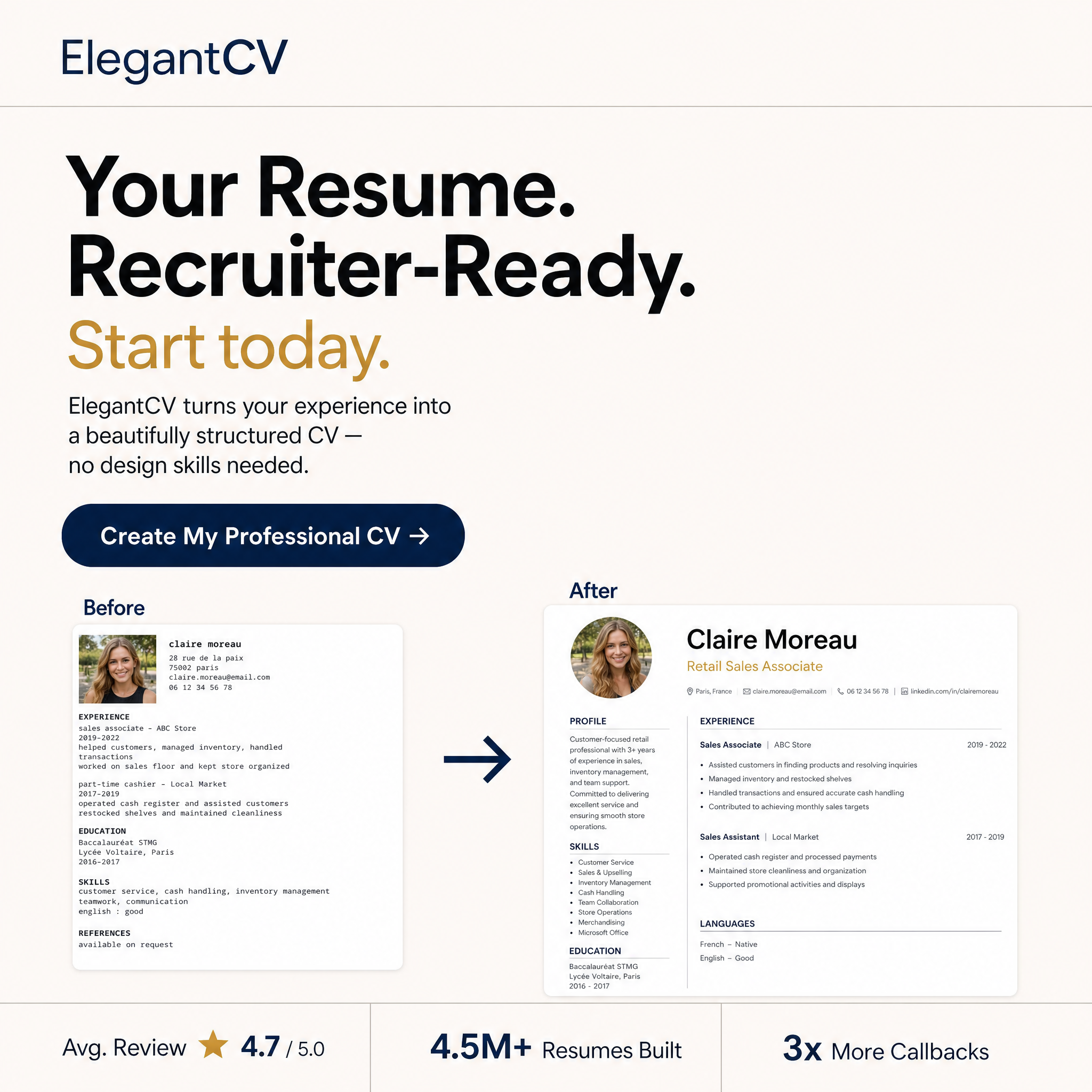 Elegant CV Facebook ad