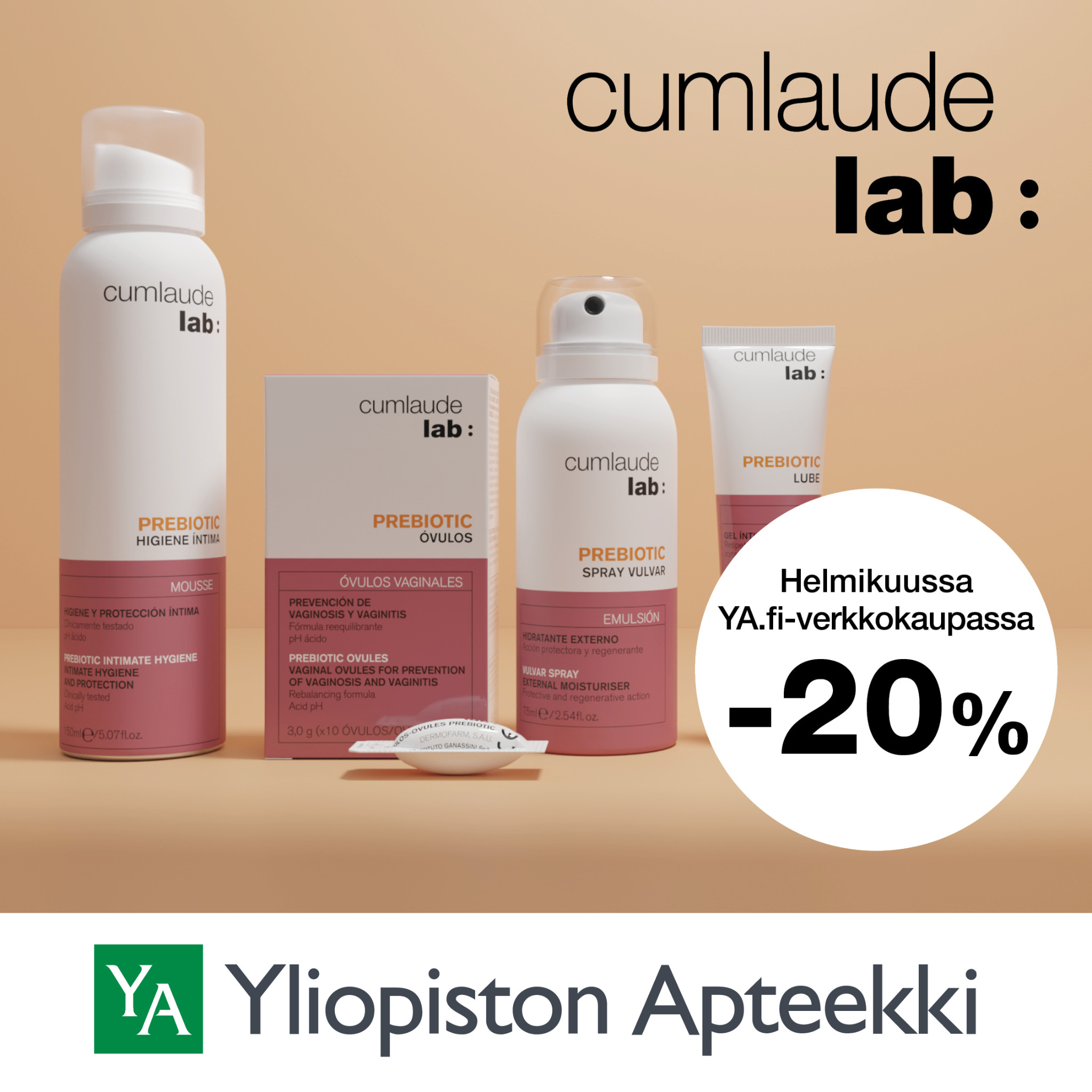 Cumlaude Lab Suomi Facebook ad from Feb 24, 2026