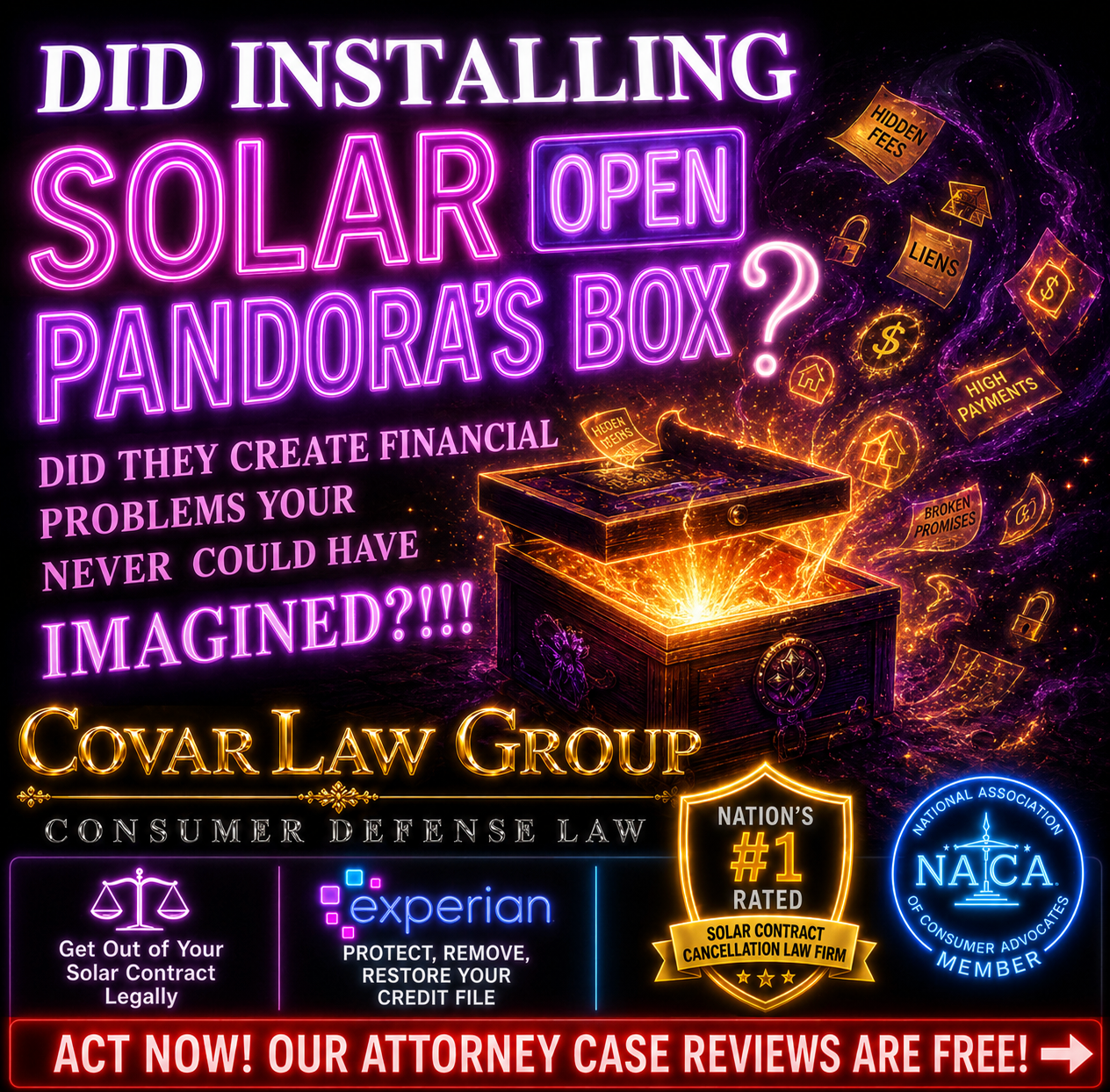 Covar Law Solar Exits Facebook ad