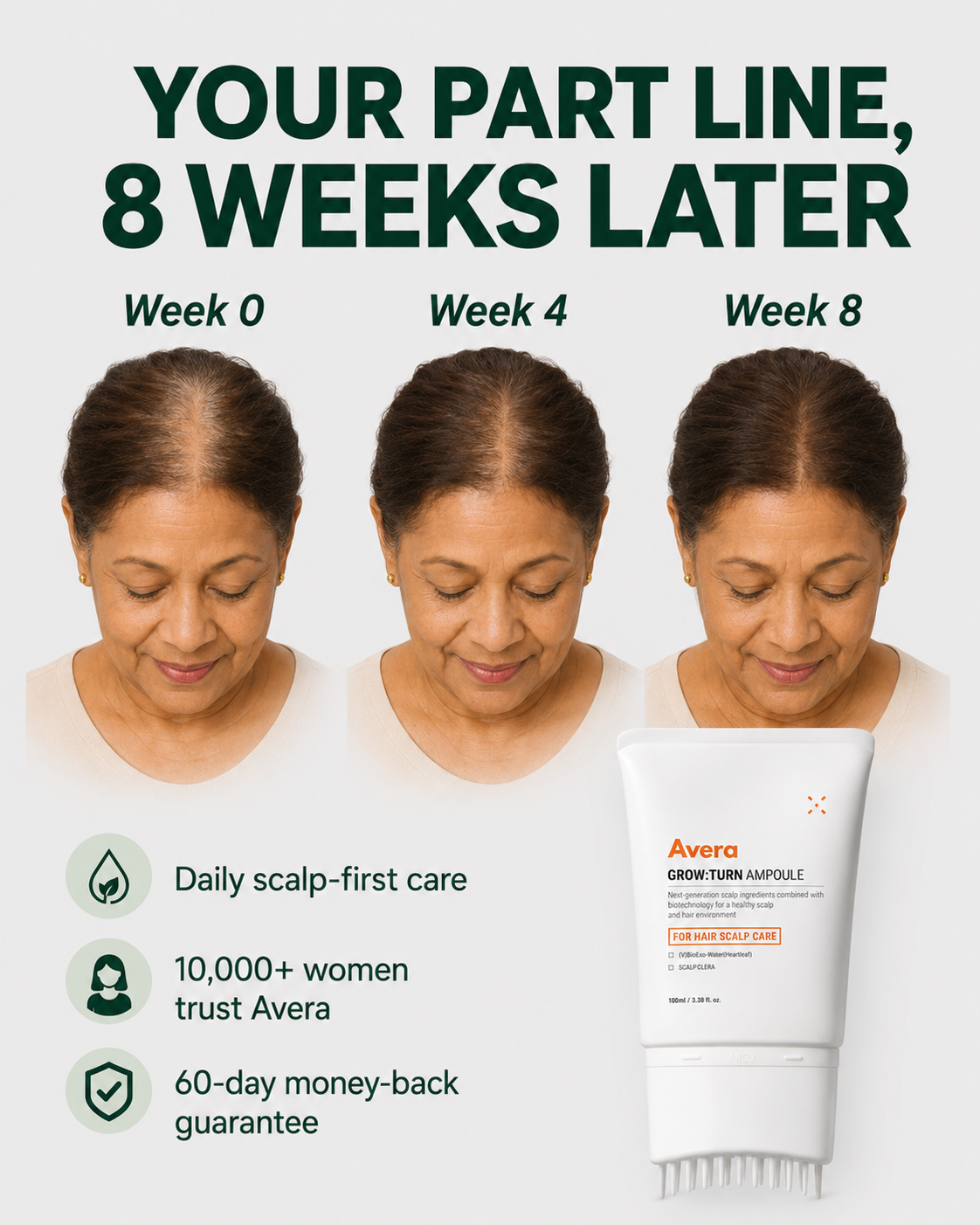 Avera Facebook ad: Korea's #1 Hair Growth Serum