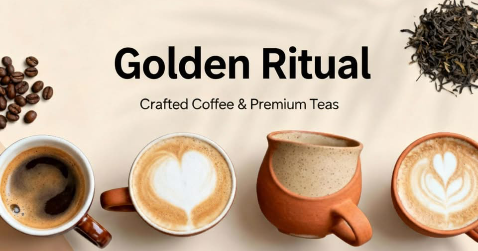 Golden Ritual Facebook ad: Roasted premium coffee blends and tea delivered to…