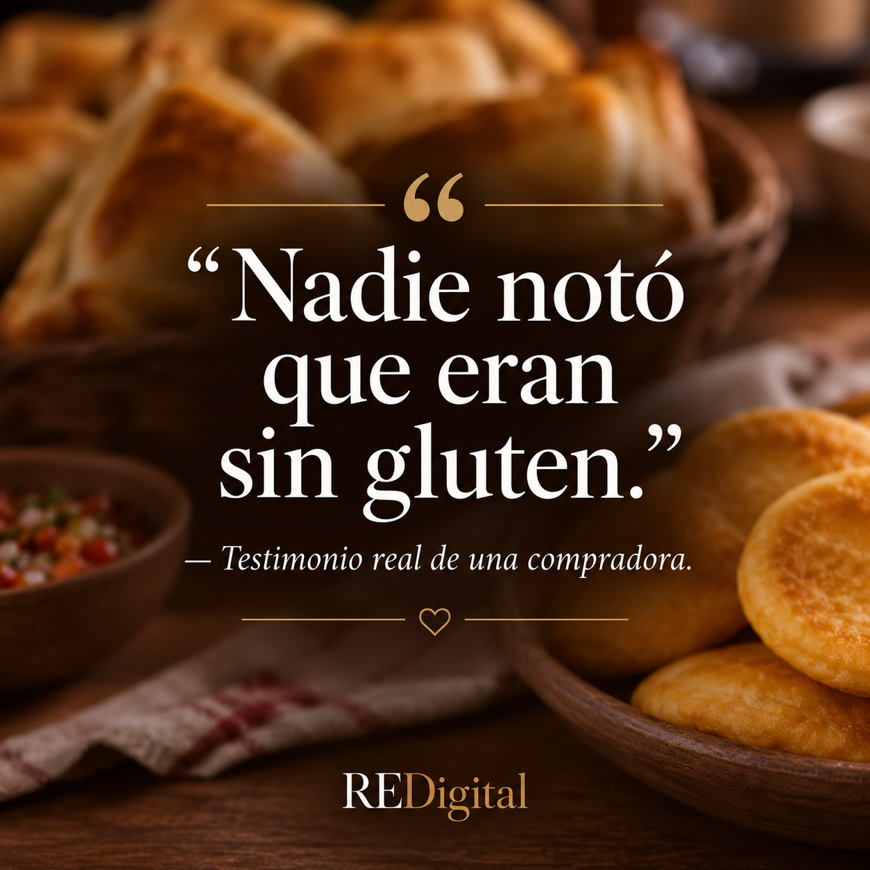 Redigital Facebook ad: +100 recetas sin gluten que sí funcionan