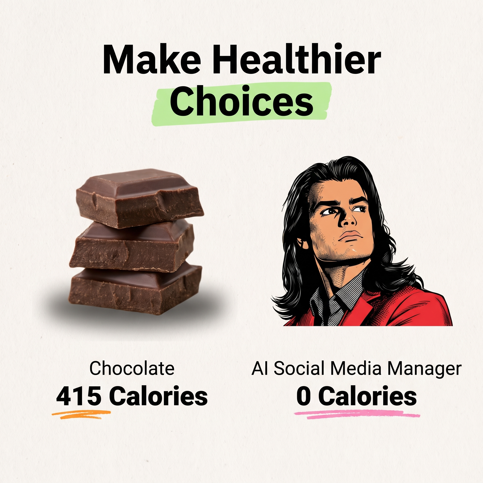 Marblism Facebook ad: Make the healthier choice for your business.