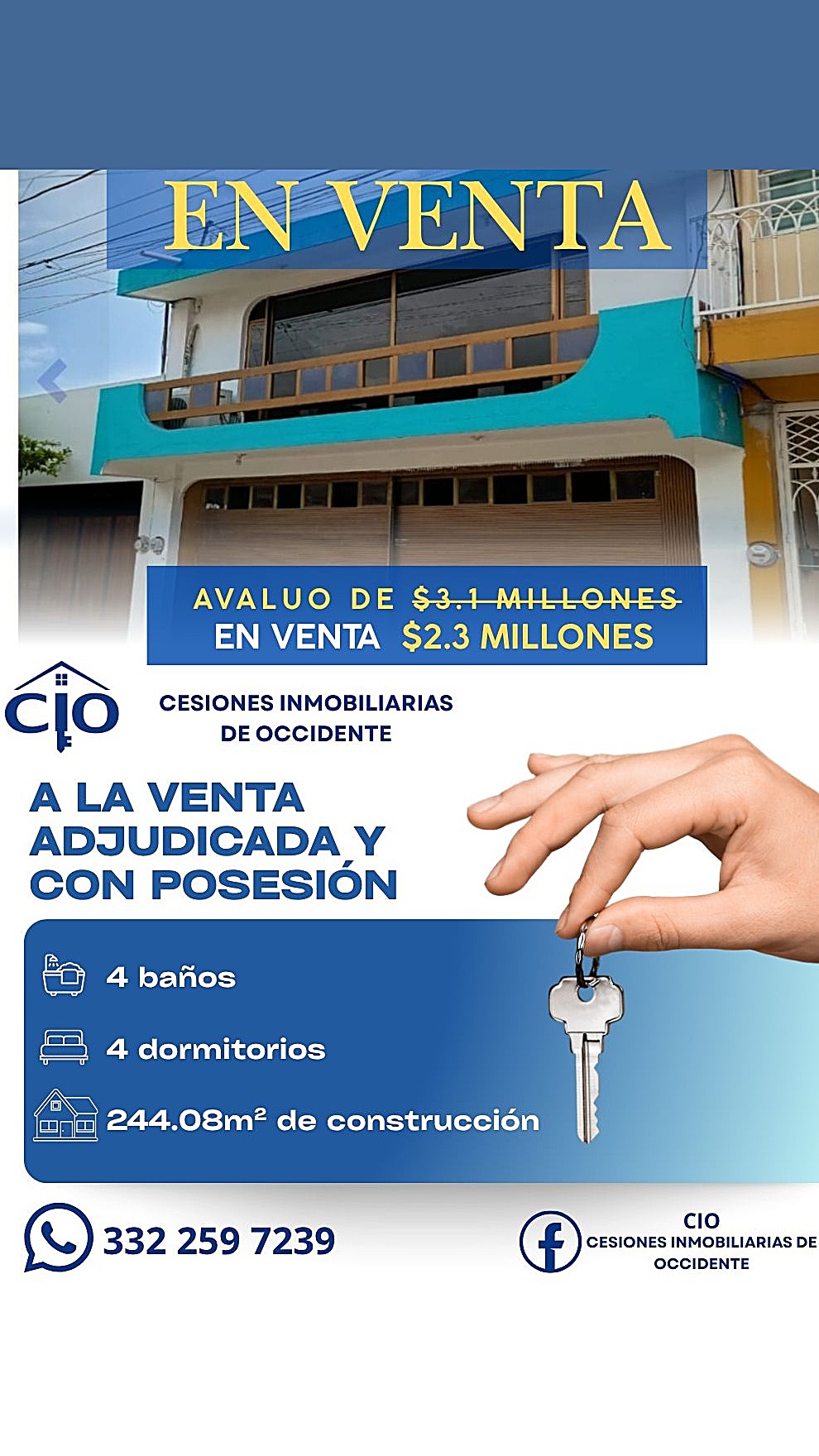 CIO Cesiones Inmobiliarias De Occidente Facebook ad: COLIMA, VILLA DE ALVAREZ CIO cesiones inmobiliarias $…