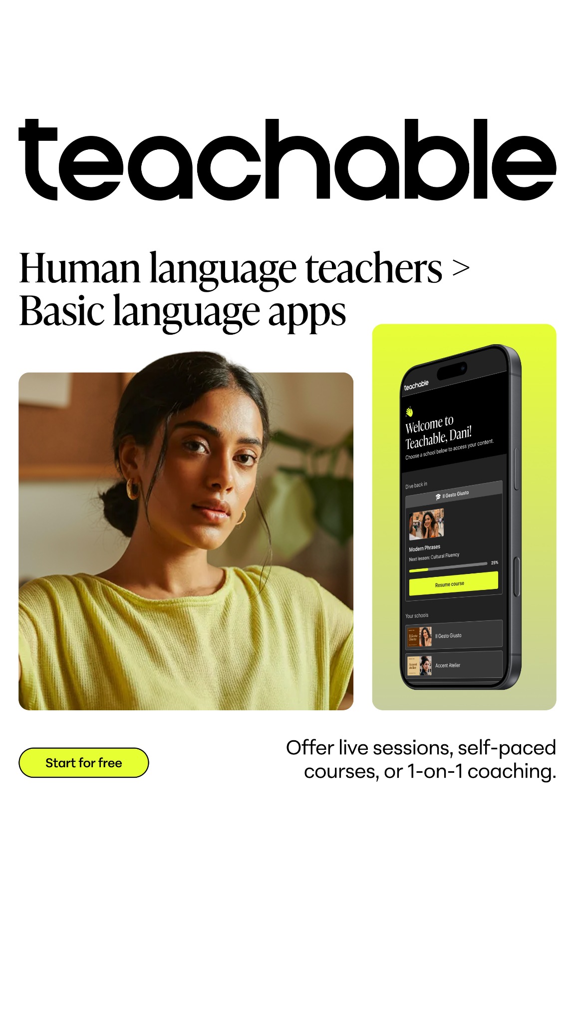 Teachable Facebook ad