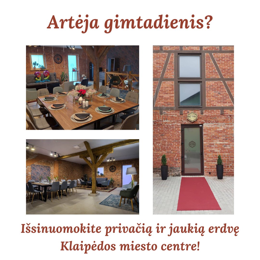 Retro svetainė Facebook ad: Jaukios erdvės nuoma seminarams bei asmeninėms šventėms |…