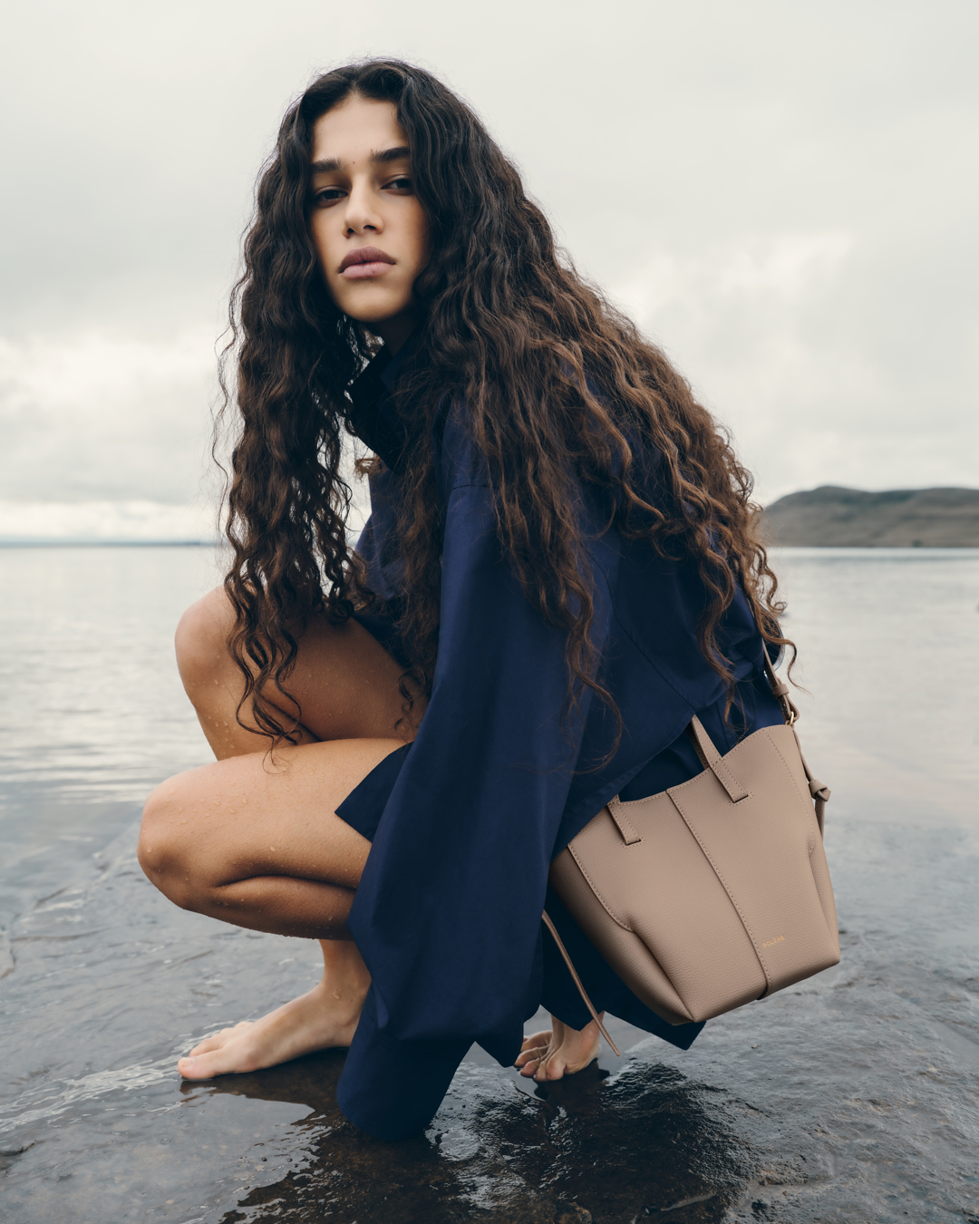 Polène Facebook ad: Cyme Tote Nano - Taupe Edition