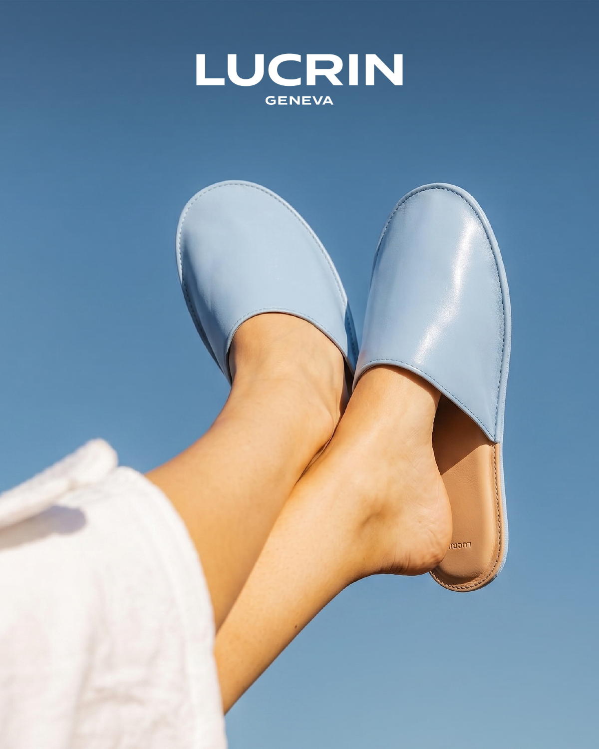 LUCRIN Geneva Facebook ad: Premium Leather Slippers