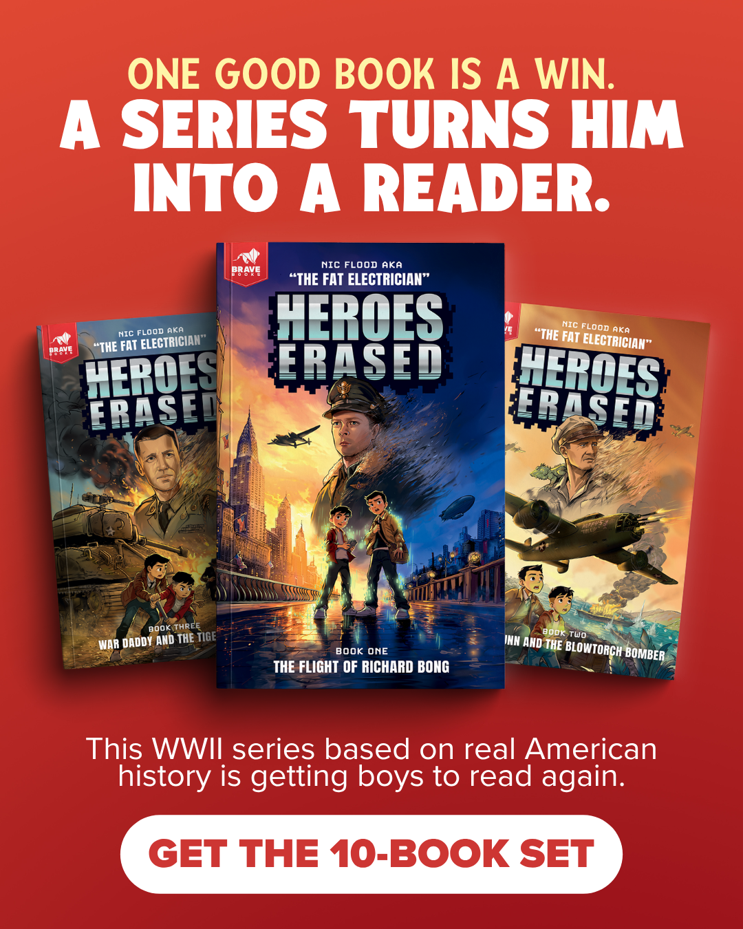 BRAVE Books Facebook ad: Get Your Son Hooked on Reading