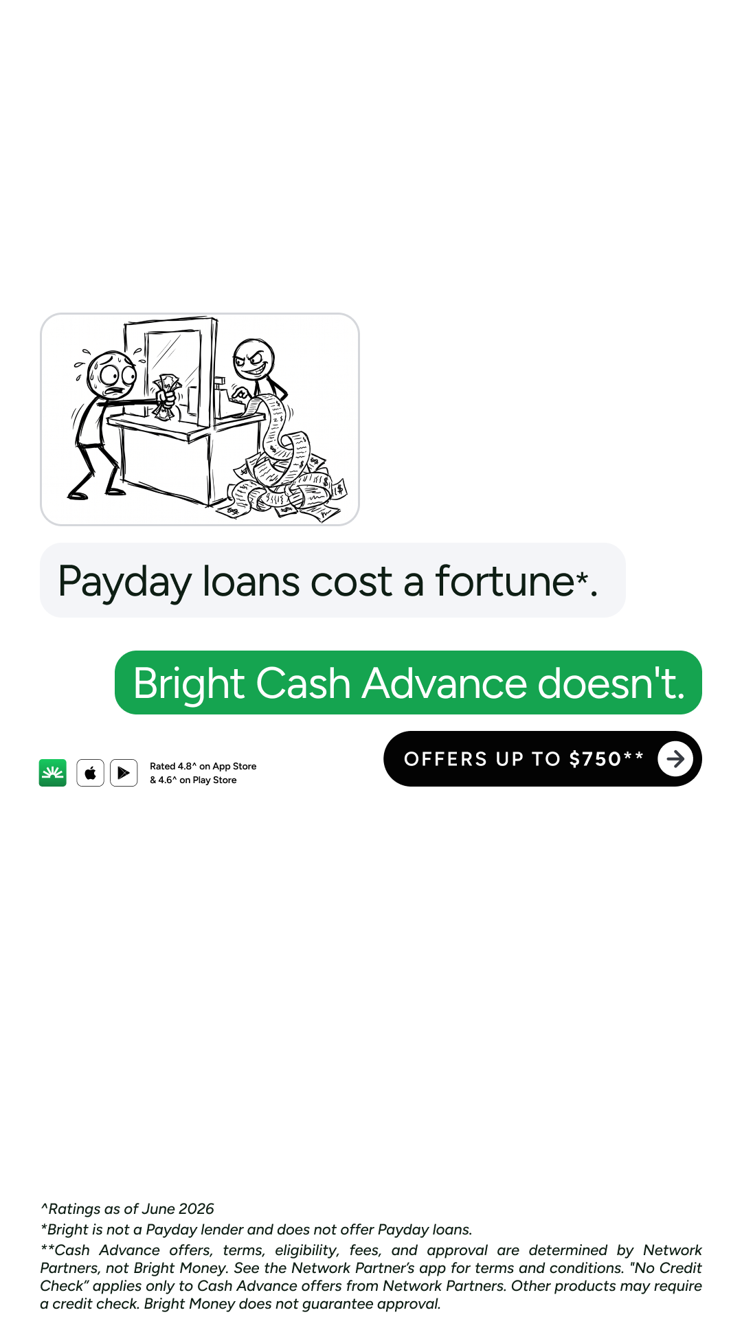 Bright Money Facebook ad