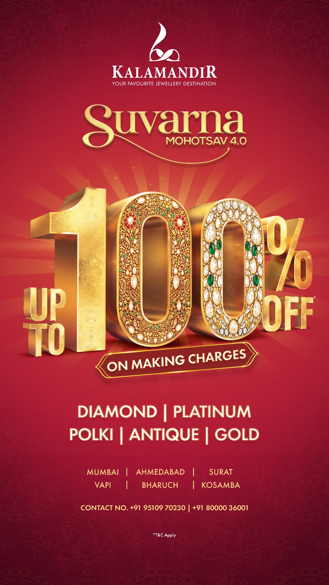 Kalamandir Jewellers Facebook ad: The Wait is Over. Suvarna Mahotsav 4.O Begins!