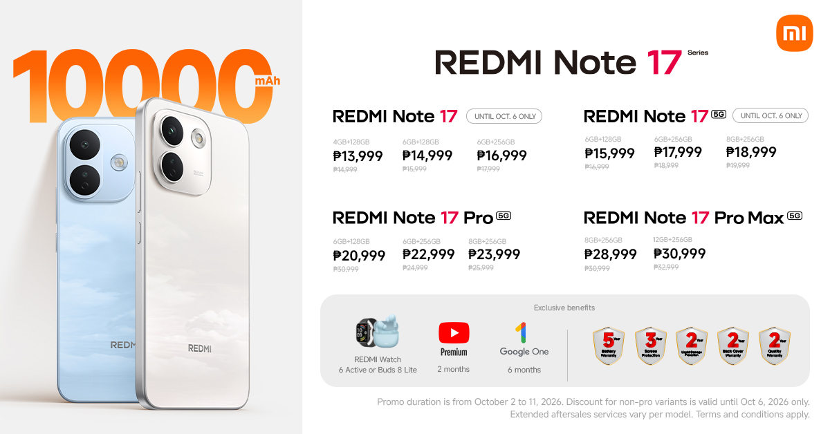 Xiaomi Philippines Facebook ad: REDMI Note 17 Series Promo