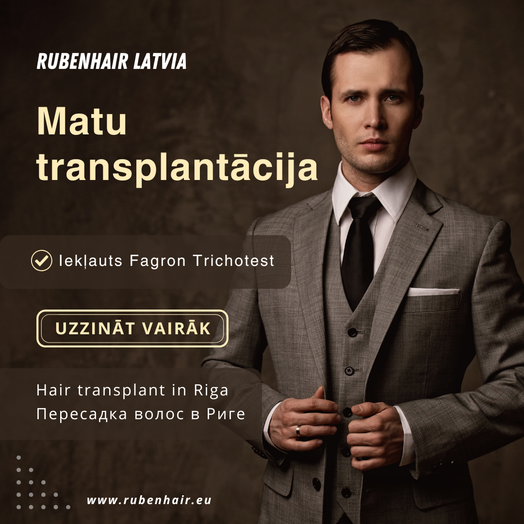 Hair Transplant clinic Rubenhair Latvia Facebook ad from Dec 16, 2025