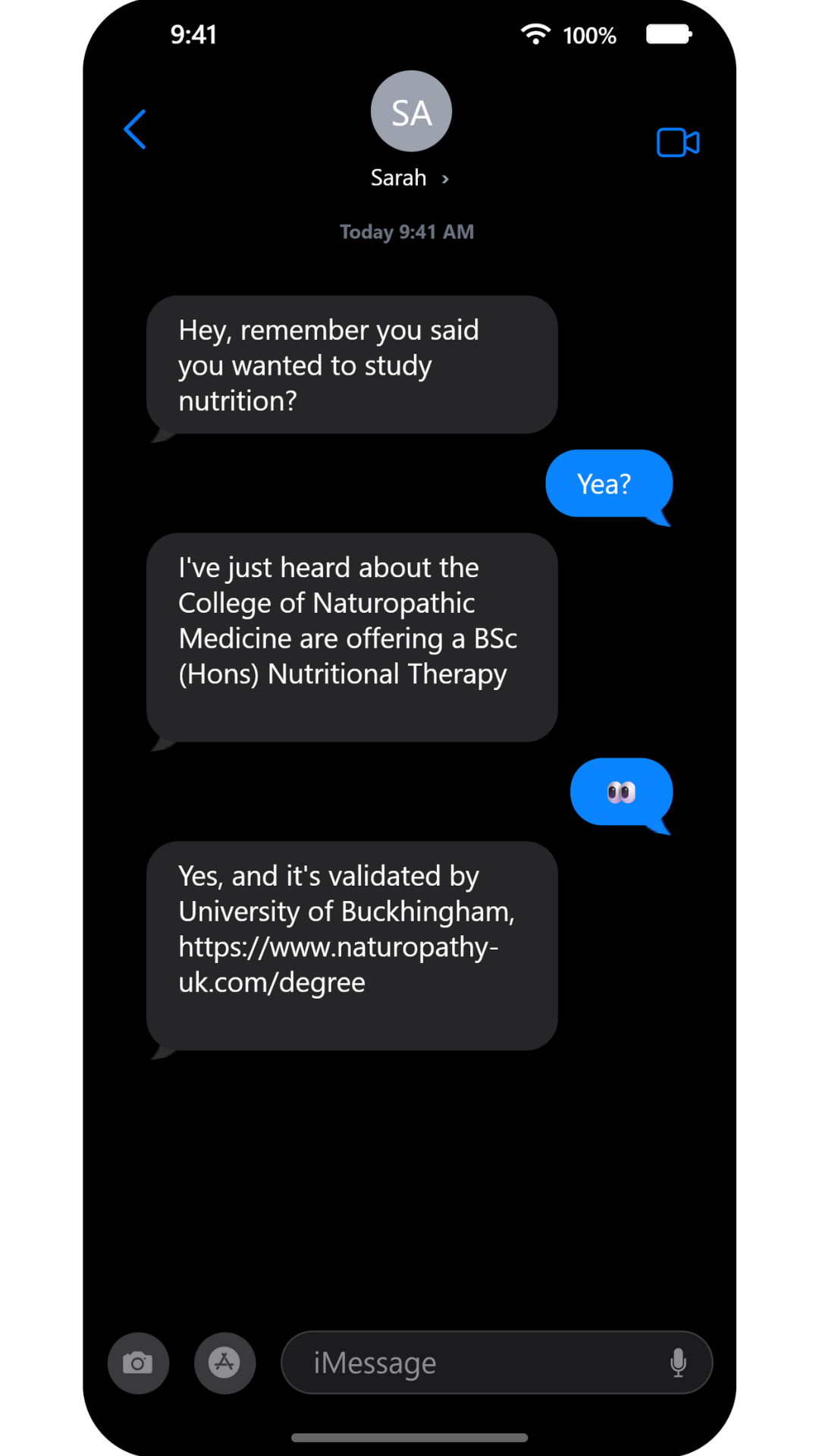 CNM - College of Naturopathic Medicine Facebook ad