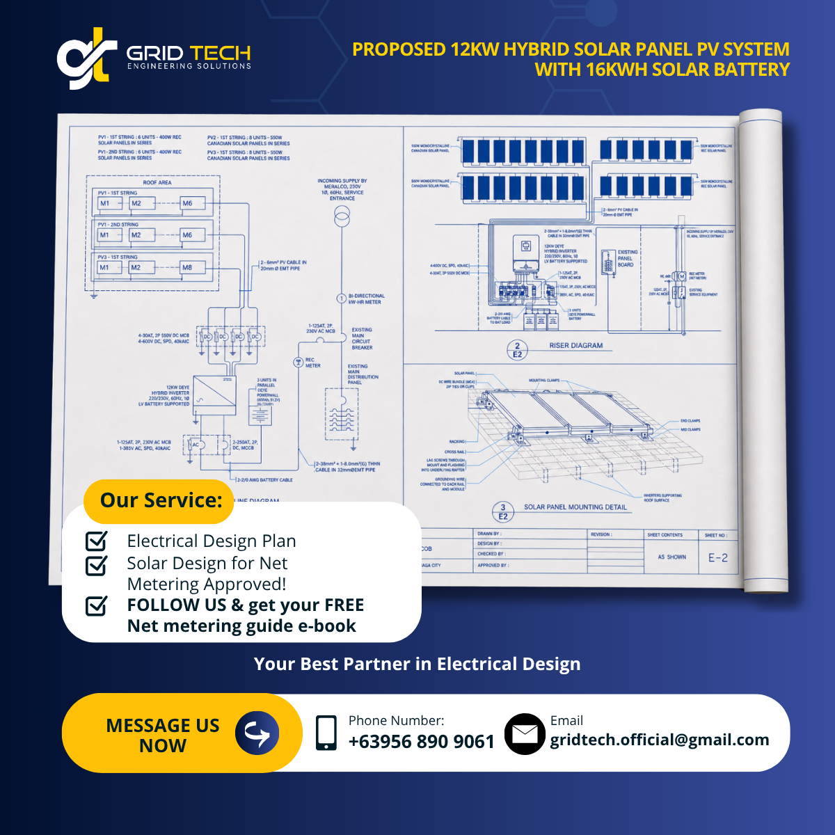 Grid Tech Engineering Solutions Facebook ad: Get Your FREE Net Metering Guide Today