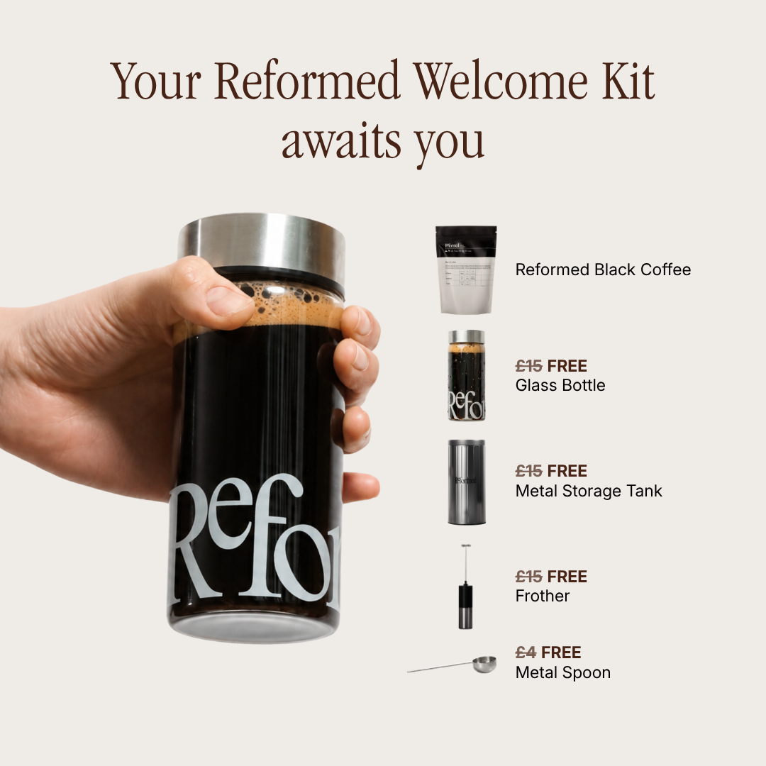 Feel Reformed Facebook ad: Upgrade your morning coffee