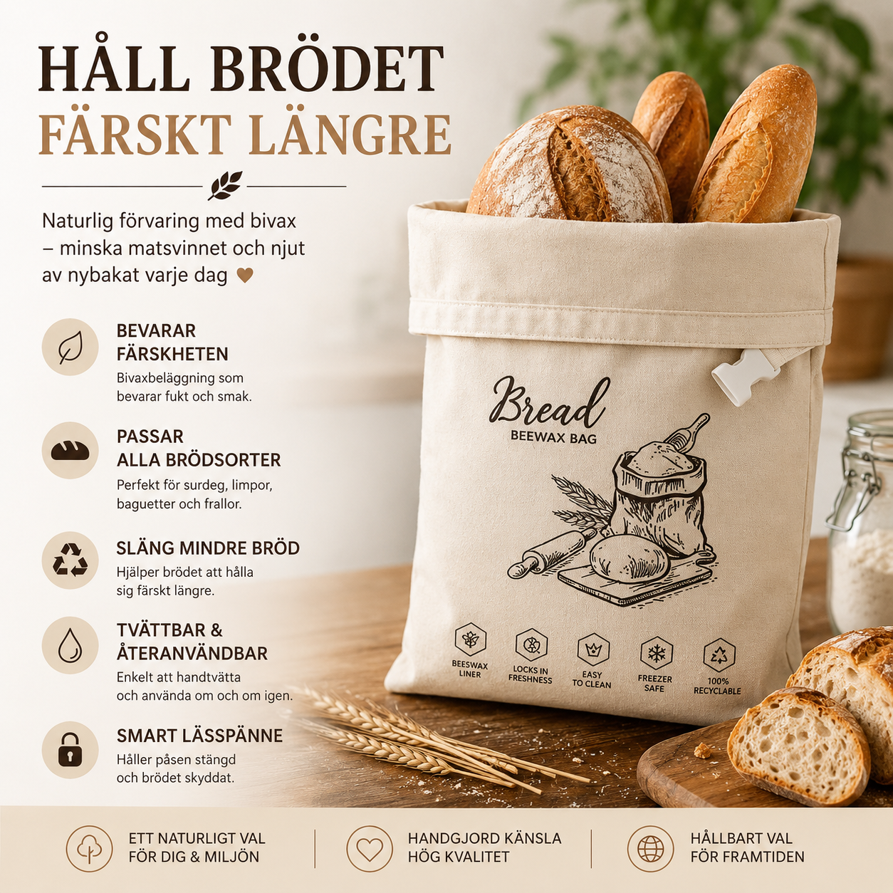 Selmabutiken Facebook ad: Håll brödet färskt längre