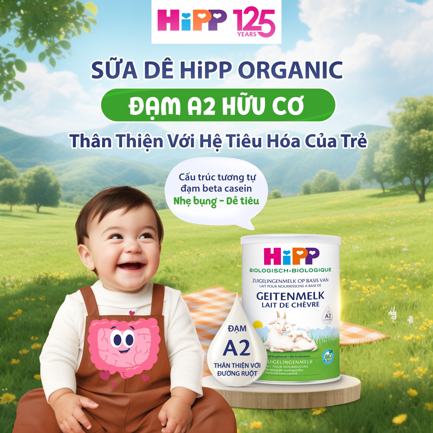 HiPP Việt Nam Facebook ad: SỮA DÊ HIPP ORGANIC, ĐẠM QUÝ A2 HỮU…