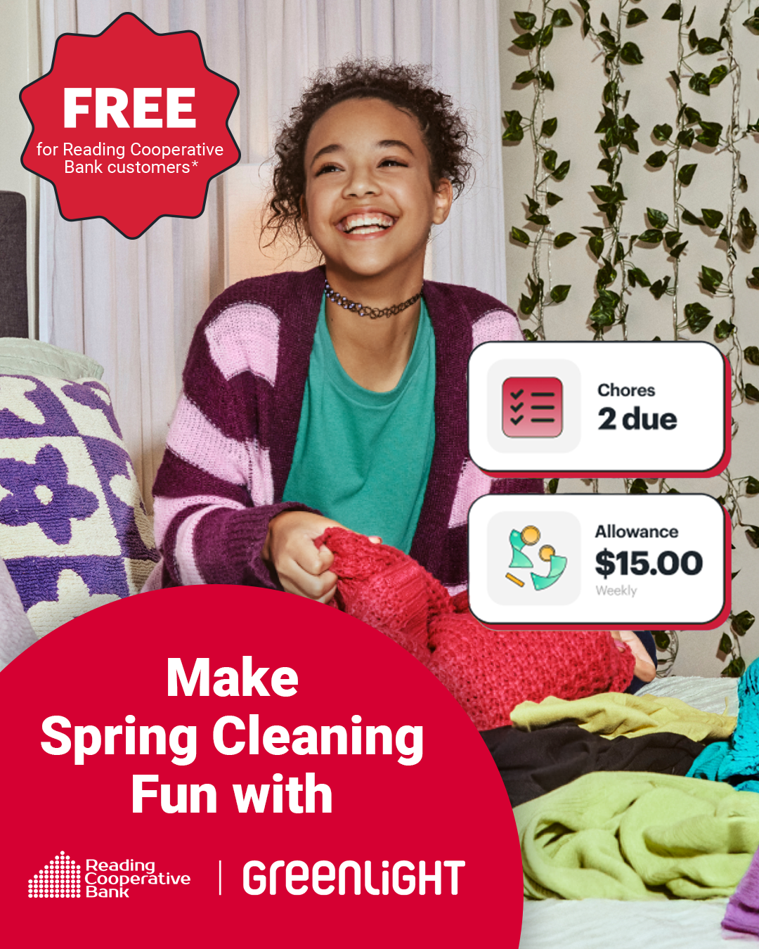 Reading Cooperative Facebook ad: Spring Cleaning with Greenlight.