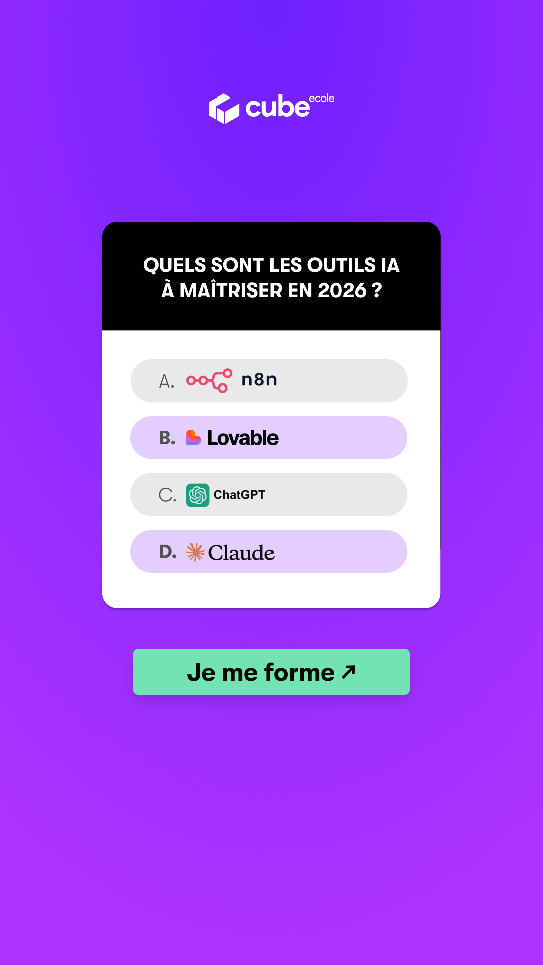 École Cube Facebook ad