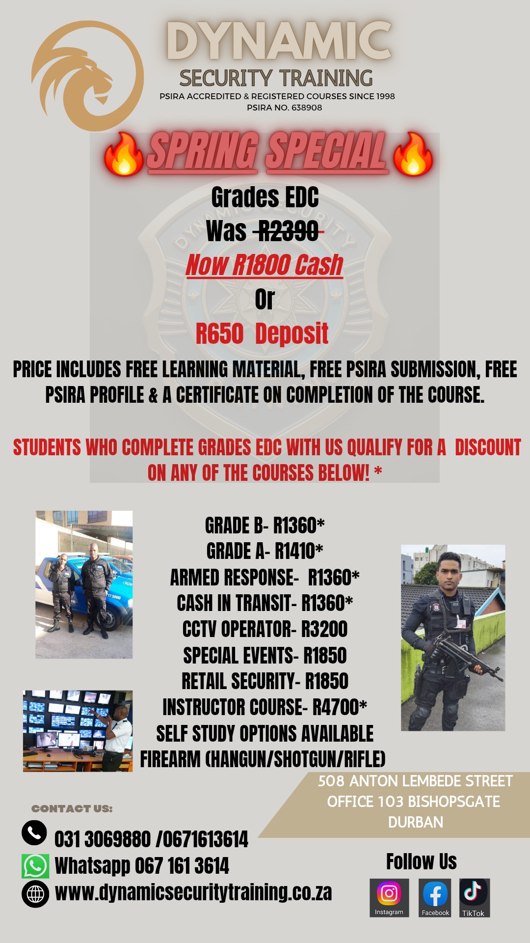 Dynamic Security Training Facebook ad: NO MATRIC? NO JOB?
