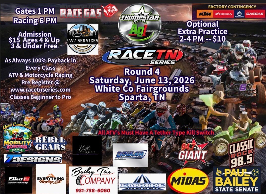 Race TN Series Facebook ad: Sparta, TN and surrounding areas we are calling…