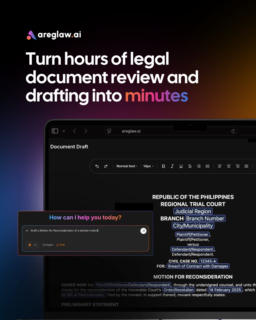 areglaw.ai Facebook ad