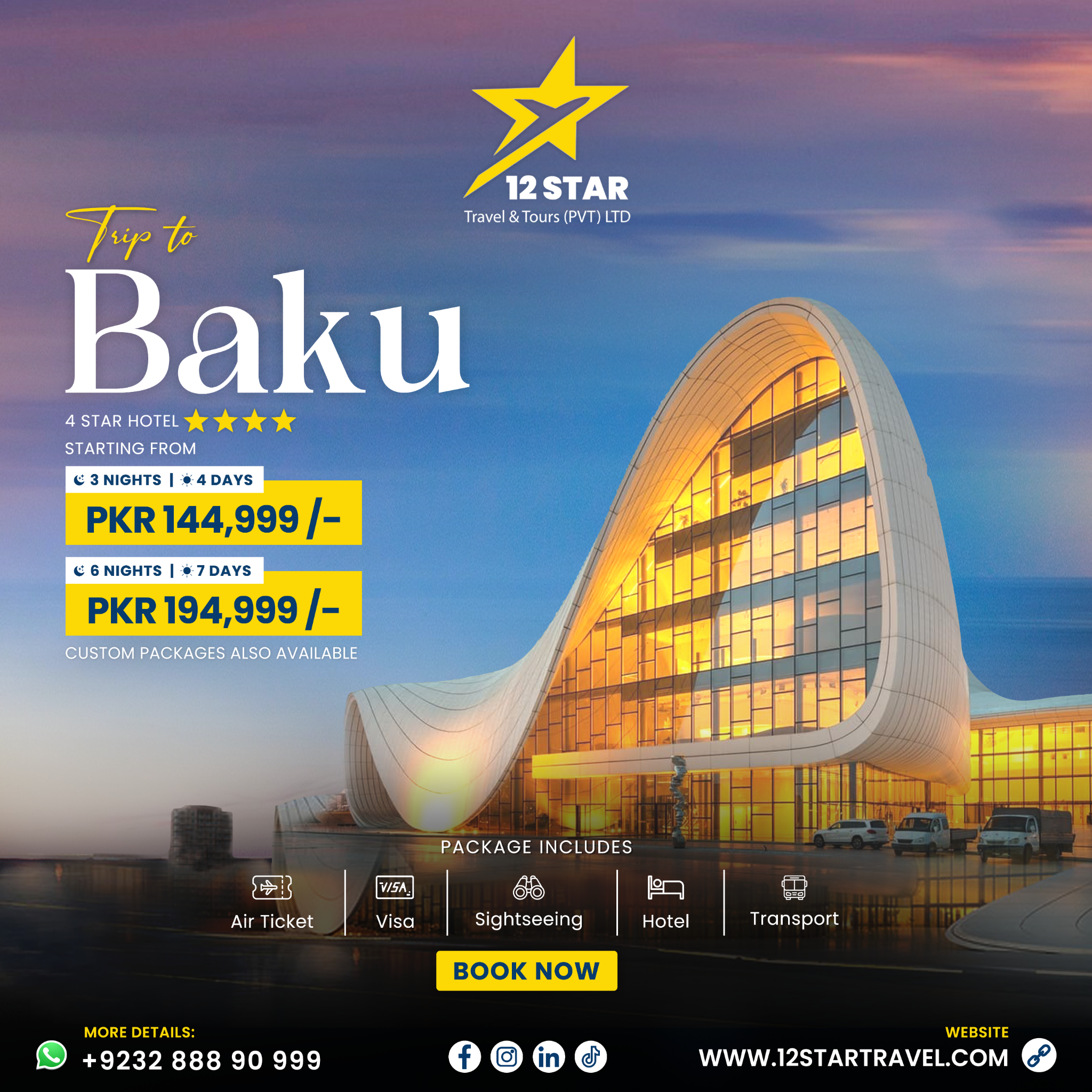 12 Star Travel & Tours - PVT LTD Facebook ad: 𝗕𝗮𝗸𝘂 𝗛𝗼𝗹𝗶𝗱𝗮𝘆 𝗣𝗮𝗰𝗸𝗮𝗴𝗲 - 𝗔𝗹𝗹…