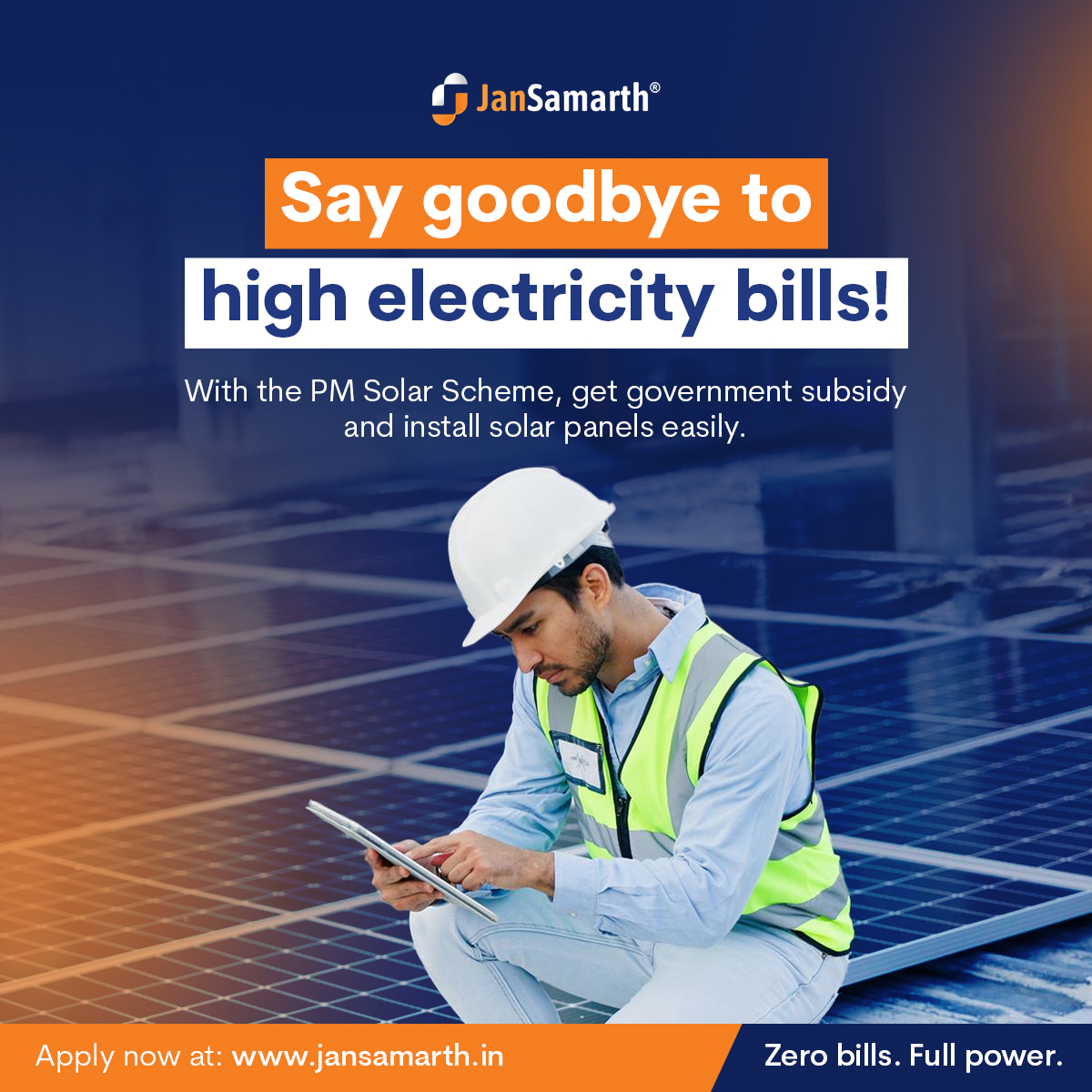 JanSamarth Facebook ad: Solar for shops and homes