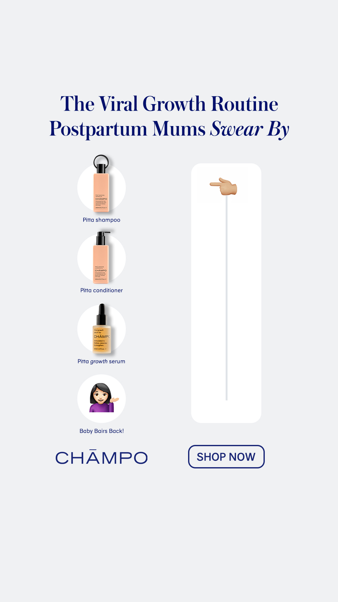 Chāmpo Haircare Facebook ad