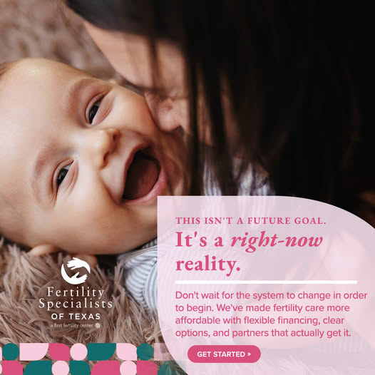 Fertility Specialists of Texas Facebook ad: IVF Care with Heart, Science, and Purpose