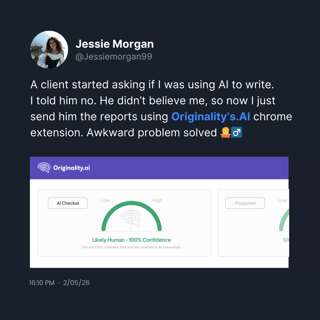 Originality.AI - AI Detection and Plagiarism Checking Facebook ad
